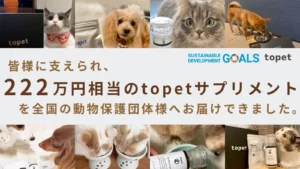 2月22日は猫の日！動物保護団体へ222万円相当のtopetサプリメントを寄付